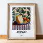 Asiago – Italian Cheese Dish, Restaurant Wall Art, in wooden frame leaning on the floor