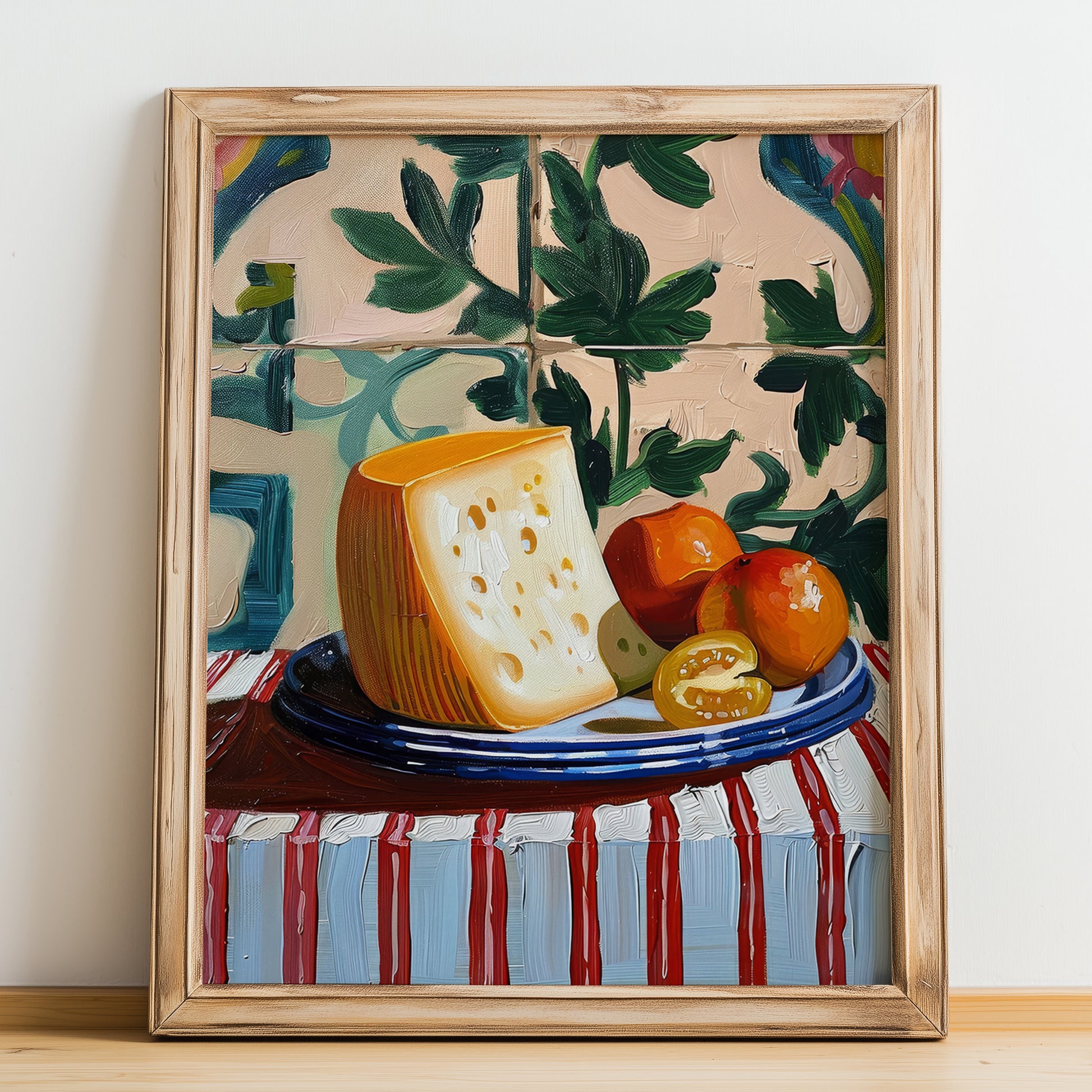 Asiago – Italian Cheese Dish, Restaurant Wall Art, no-text version framed in wood