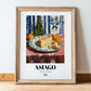 Asiago – Italian Cheese Dish, Tavern Poster, in wooden frame leaning on the floor