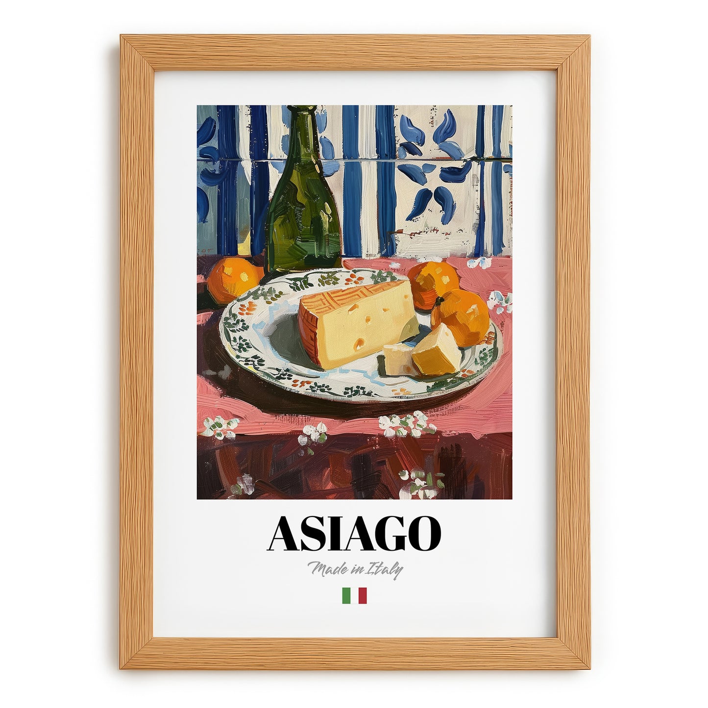 Asiago – Italian Cheese Dish, Tavern Poster, set in oak frame