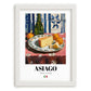 Asiago – Italian Cheese Dish, Tavern Poster, placed in minimal white frame