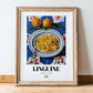 Linguine – Italian Pasta, Osteria Print, in wooden frame leaning on the floor