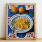 Linguine – Italian Pasta, Osteria Print, no-text version framed in wood