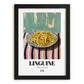 Linguine – Italian Pasta, Restaurant Wall Decor, in sleek black frame