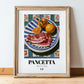 Pancetta – Italian Meat Dish, Café Painting, in wooden frame leaning on the floor