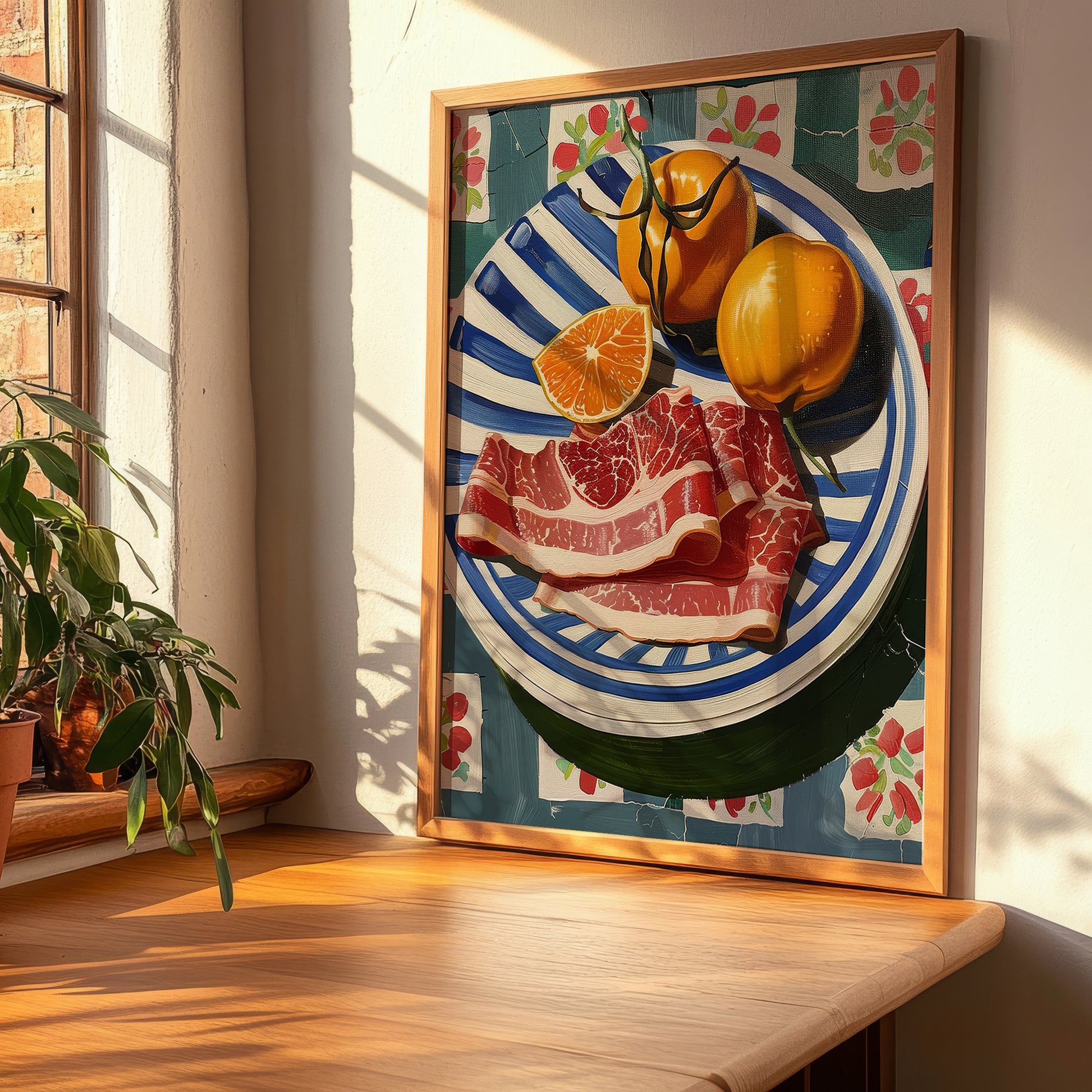 Pancetta – Italian Meat Dish, Café Painting, clean layout with no caption