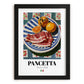 Pancetta – Italian Meat Dish, Café Painting, in sleek black frame