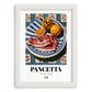 Pancetta – Italian Meat Dish, Café Painting, placed in minimal white frame