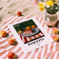 Pancetta – Italian Meat Dish, Restaurant Poster, unframed on coastal sand