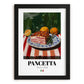 Pancetta – Italian Meat Dish, Restaurant Poster, in sleek black frame