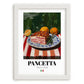 Pancetta – Italian Meat Dish, Restaurant Poster, placed in minimal white frame