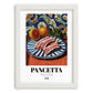 Pancetta – Italian Meat Dish, Restaurant Illustration, placed in minimal white frame