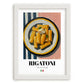 Rigatoni – Italian Pasta, Restaurant Poster, placed in minimal white frame