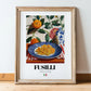 Fusilli – Italian Pasta, Restaurant Poster, in wooden frame leaning on the floor