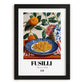 Fusilli – Italian Pasta, Restaurant Poster, in sleek black frame