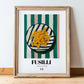 Fusilli – Italian Pasta, Trattoria Art, in wooden frame leaning on the floor