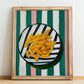 Fusilli – Italian Pasta, Trattoria Art, no-text version framed in wood
