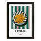 Fusilli – Italian Pasta, Trattoria Art, in sleek black frame