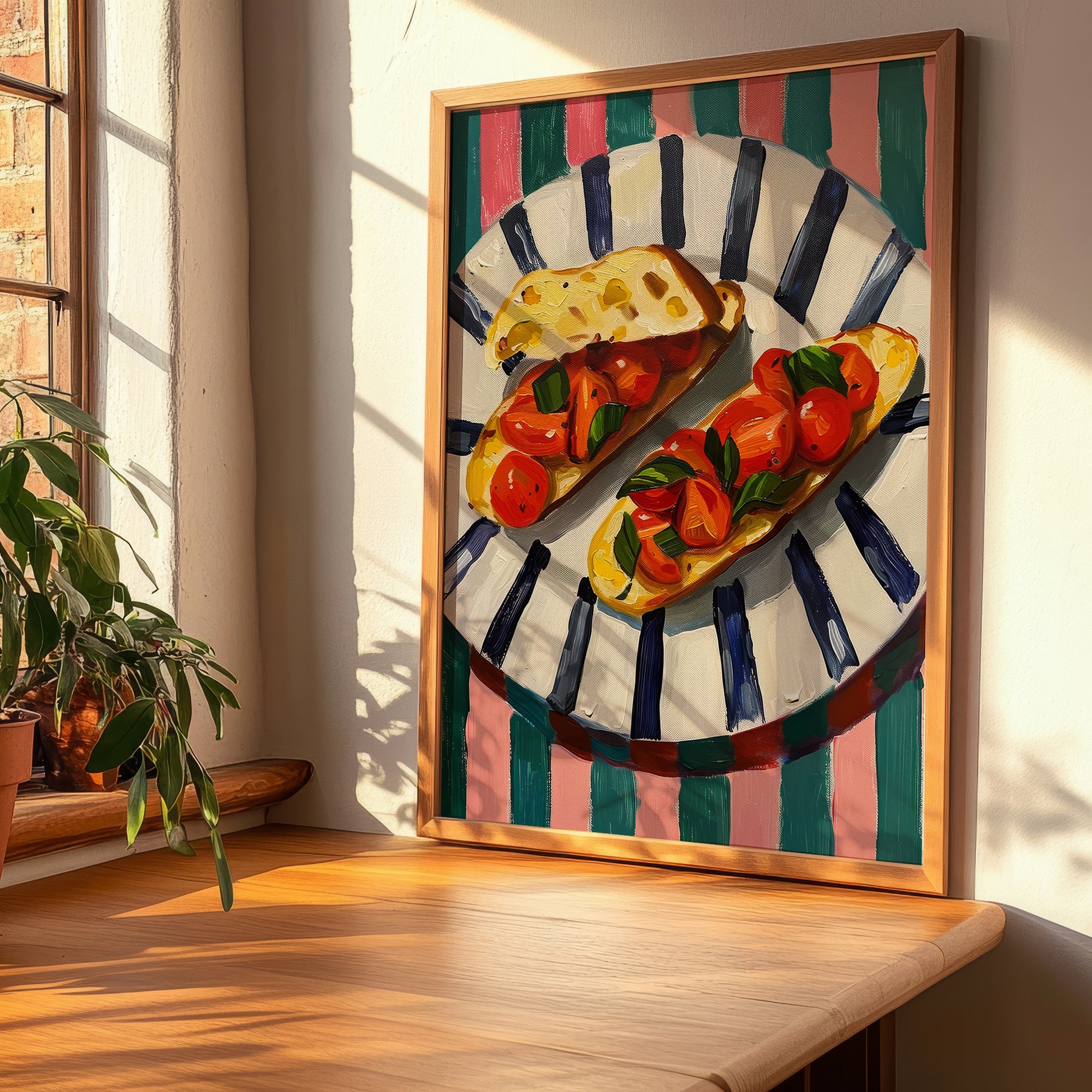 Bruschetta al pomodoro – Italian Snack Dish, Café Art, clean layout with no caption