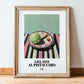 Gelato al pistacchio – Italian Gelato, Artisan Ice Cream Shop Art, in wooden frame leaning on the floor