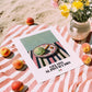Gelato al pistacchio – Italian Gelato, Artisan Ice Cream Shop Art, unframed on coastal sand