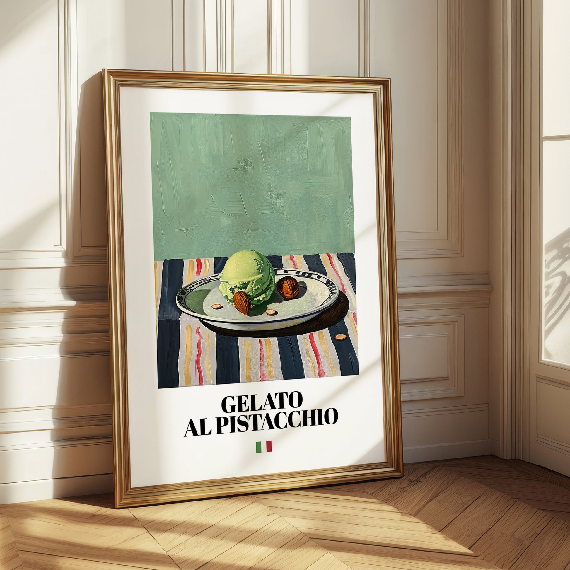Gelato al pistacchio – Italian Gelato, Artisan Ice Cream Shop Wall Art