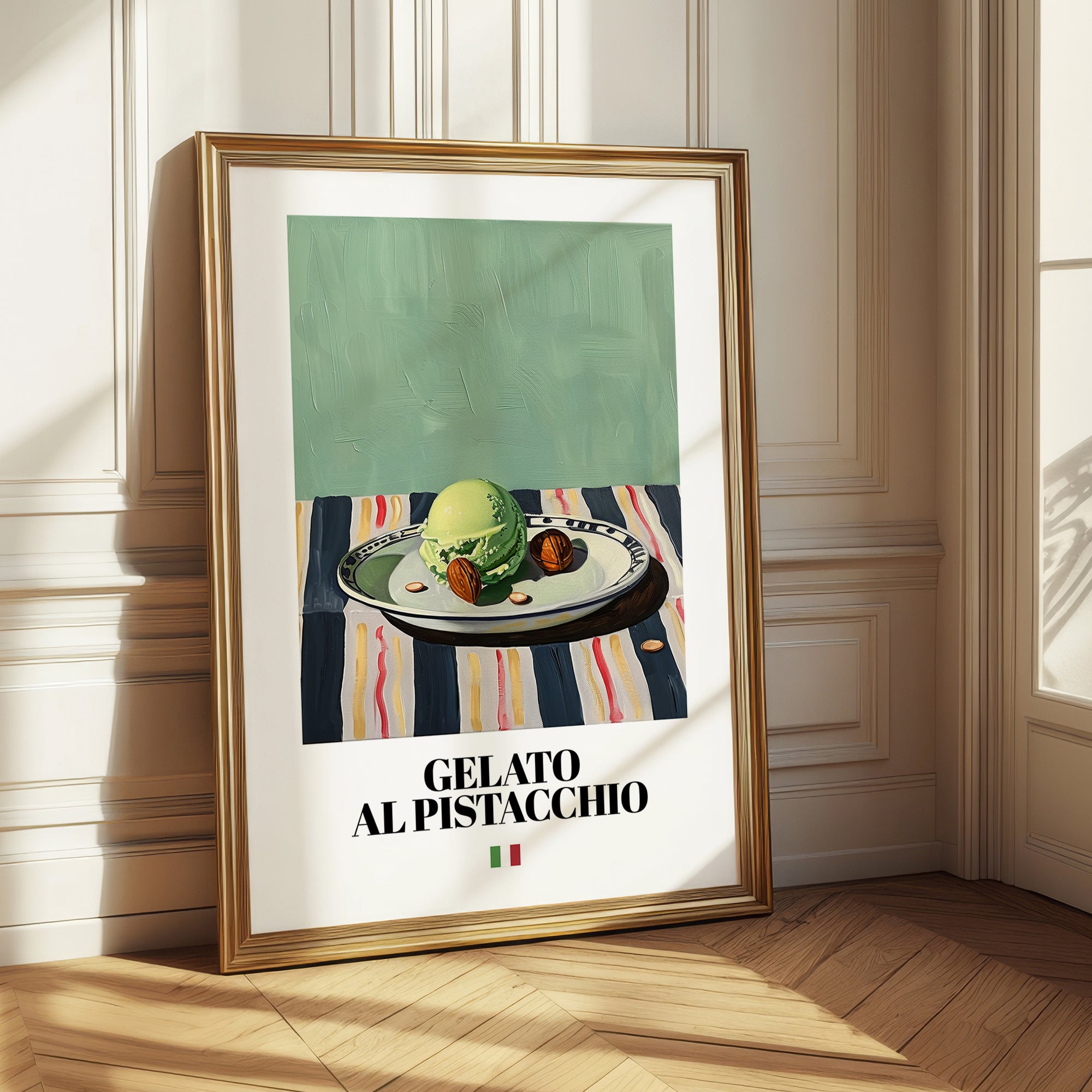 Gelato al pistacchio – Italian Gelato, Artisan Ice Cream Shop Wall Art