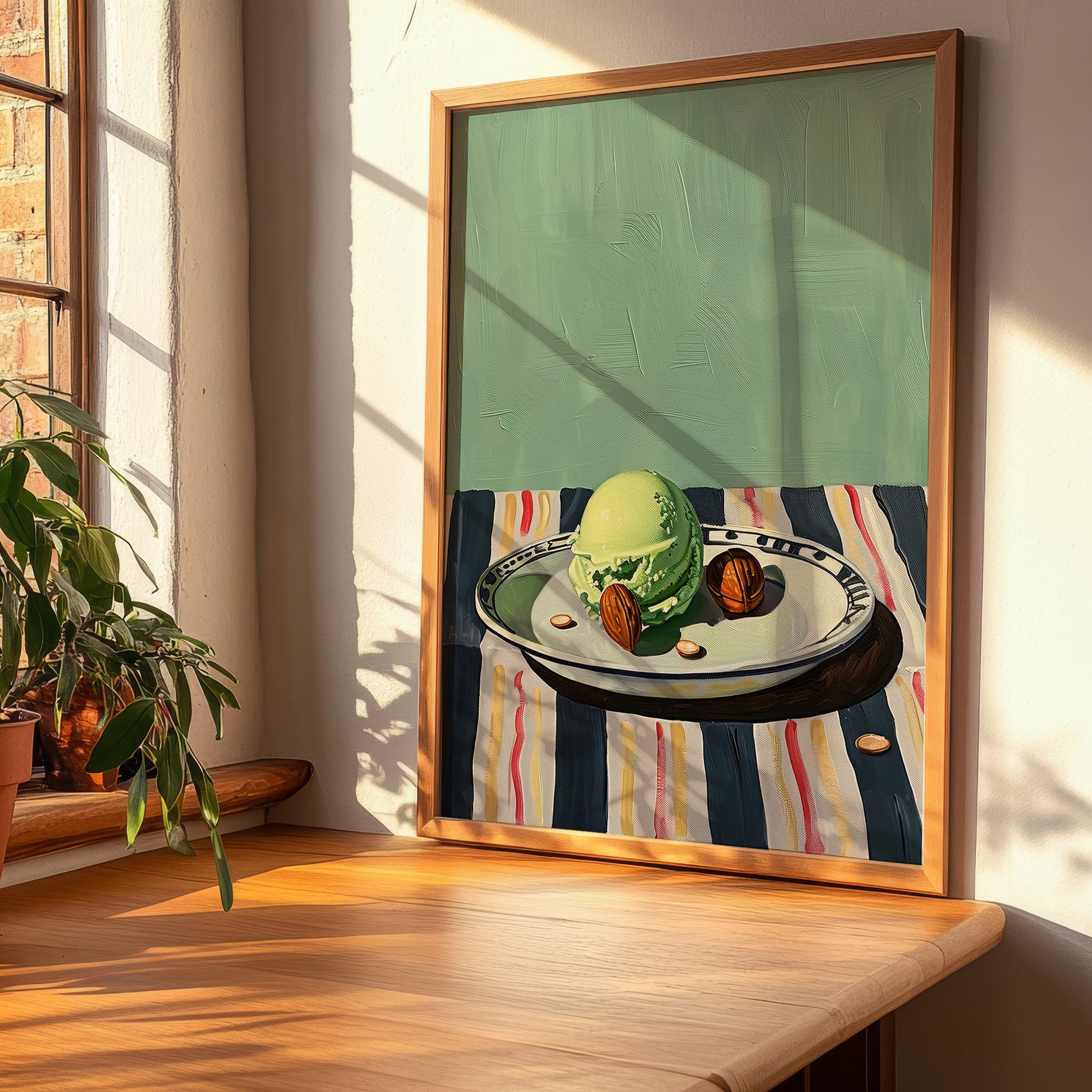 Gelato al pistacchio – Italian Gelato, Artisan Ice Cream Shop Wall Art, clean layout with no caption