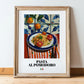 Pasta al pomodoro – Italian Pasta, Osteria Illustration, in wooden frame leaning on the floor