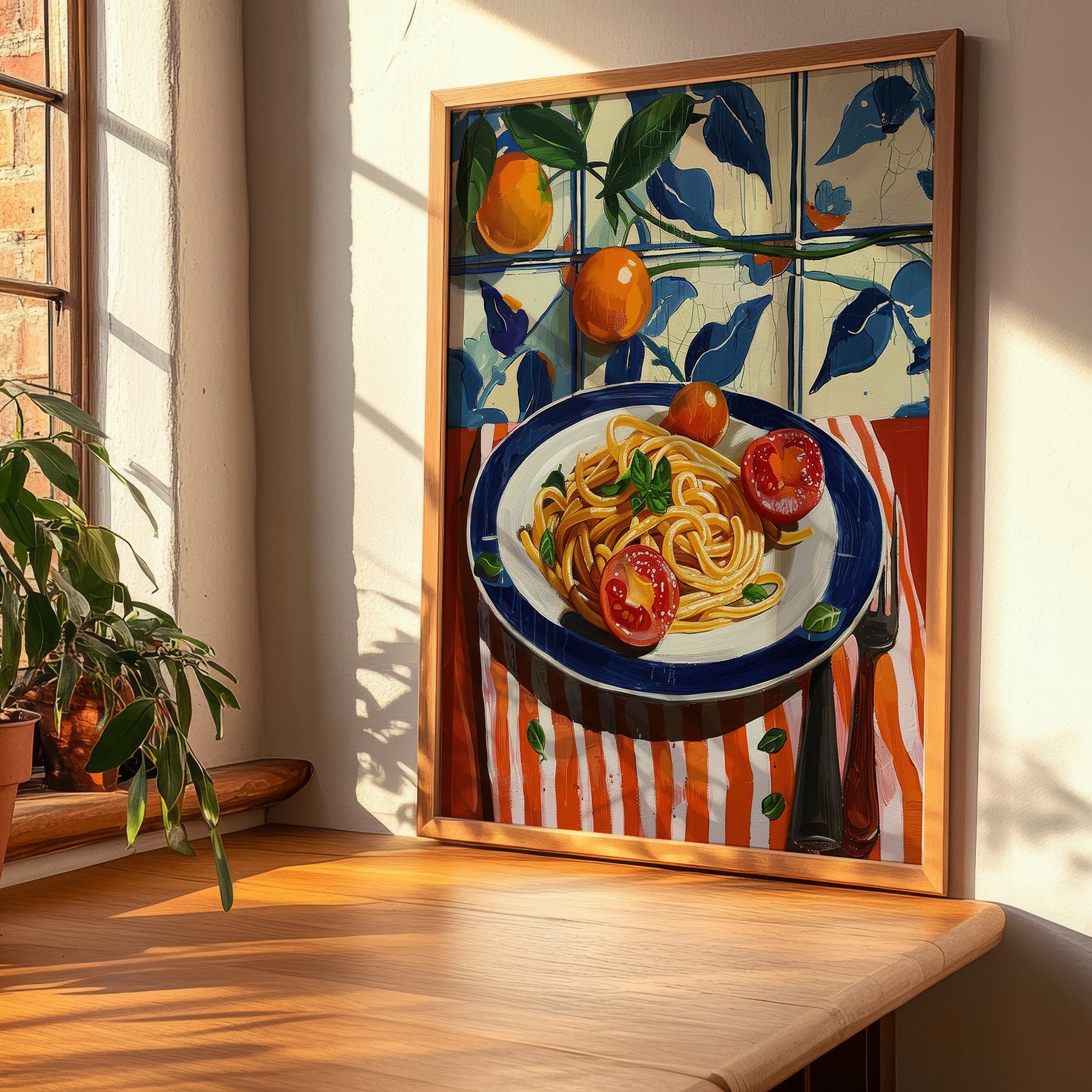 Pasta al pomodoro – Italian Pasta, Osteria Illustration, clean layout with no caption