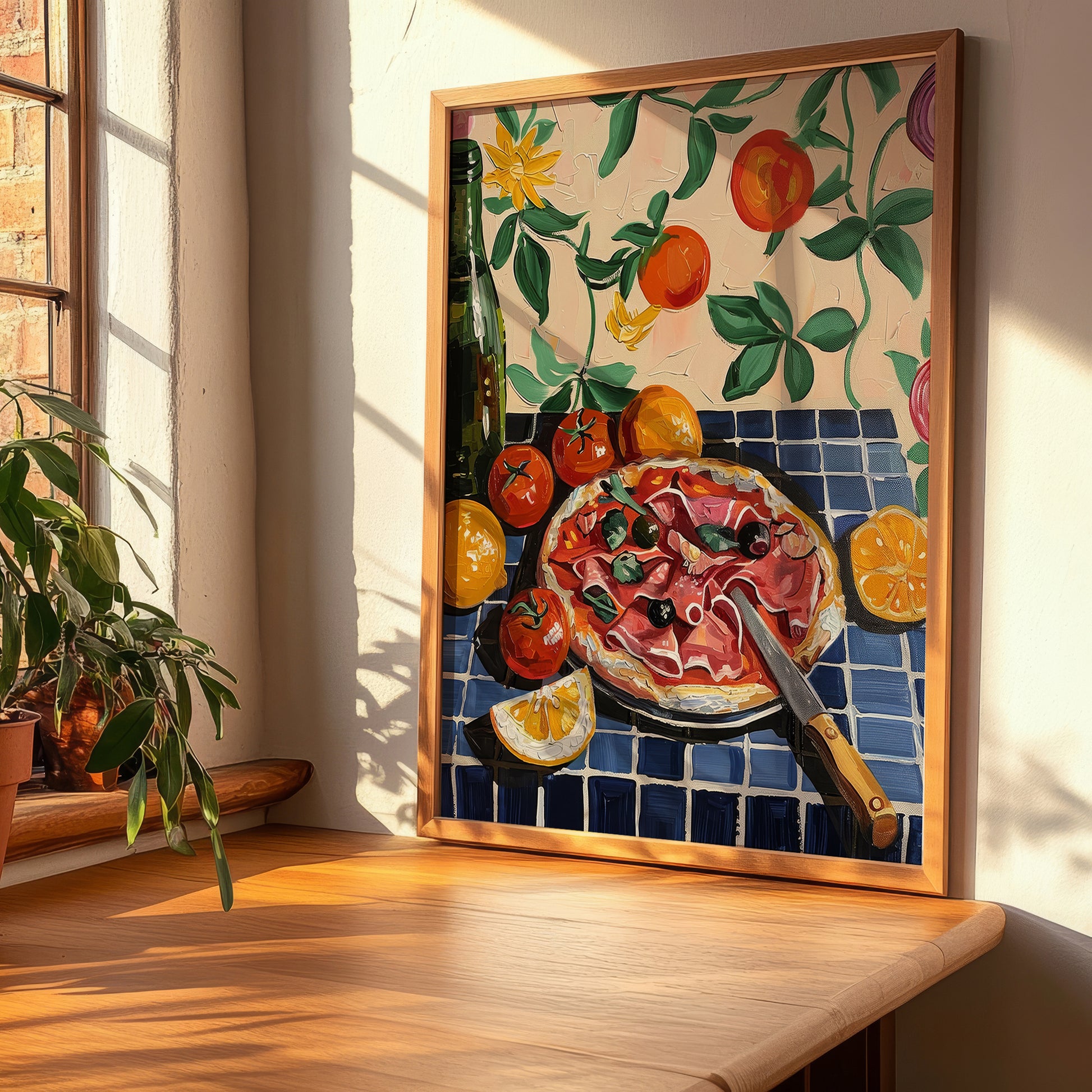 Pizza prosciutto – Italian Pizza, Restaurant Art, clean layout with no caption