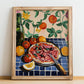 Pizza prosciutto – Italian Pizza, Restaurant Art, no-text version framed in wood