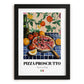 Pizza prosciutto – Italian Pizza, Restaurant Art, in sleek black frame