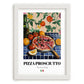 Pizza prosciutto – Italian Pizza, Restaurant Art, placed in minimal white frame