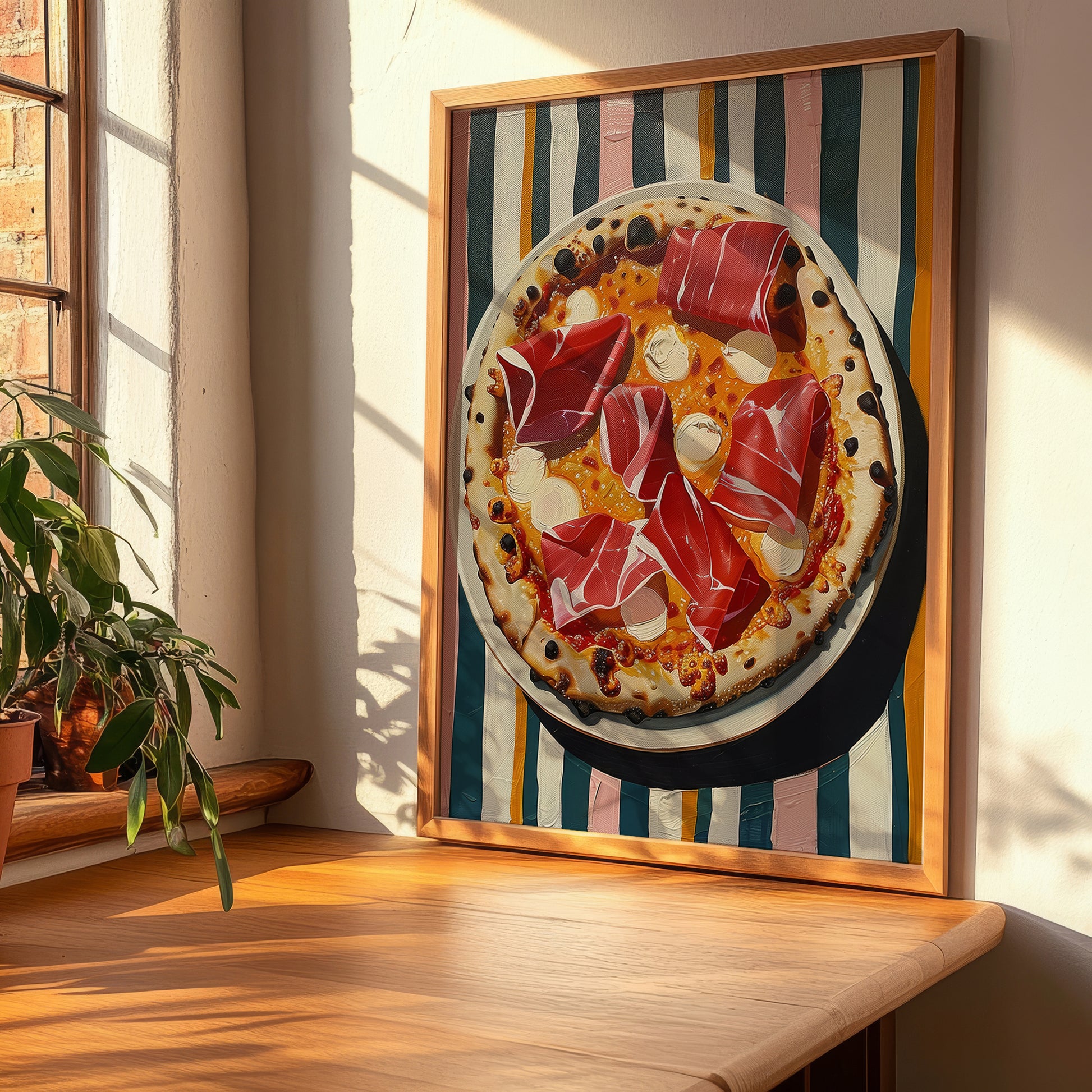 Pizza prosciutto – Italian Pizza, Ristorante Poster, clean layout with no caption