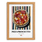 Pizza prosciutto – Italian Pizza, Ristorante Poster, set in oak frame