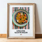 Linguine allo scoglio – Italian Pasta, Ristorante Poster, in wooden frame leaning on the floor