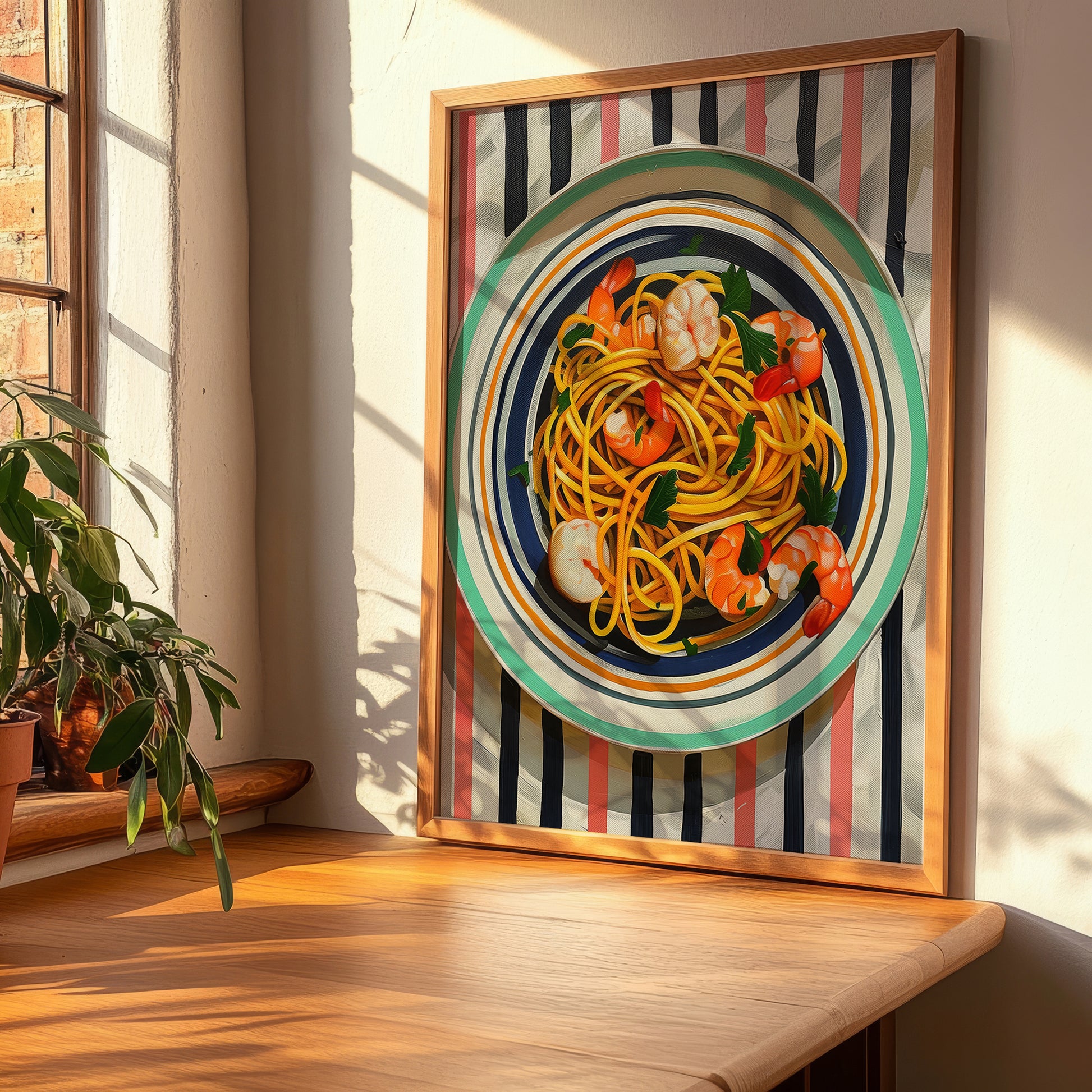 Linguine allo scoglio – Italian Pasta, Ristorante Poster, clean layout with no caption