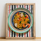 Linguine allo scoglio – Italian Pasta, Ristorante Poster, no-text version framed in wood