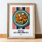 Penne all'arrabbiata – Italian Pasta, Osteria Poster, in wooden frame leaning on the floor
