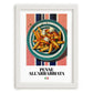 Penne all'arrabbiata – Italian Pasta, Osteria Poster, placed in minimal white frame