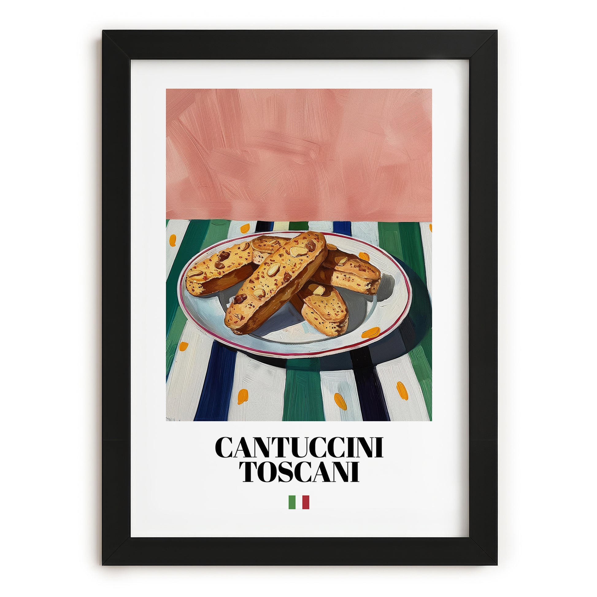 Cantuccini Toscani – Italian Biscuits Dish, Brasserie Poster, in sleek black frame