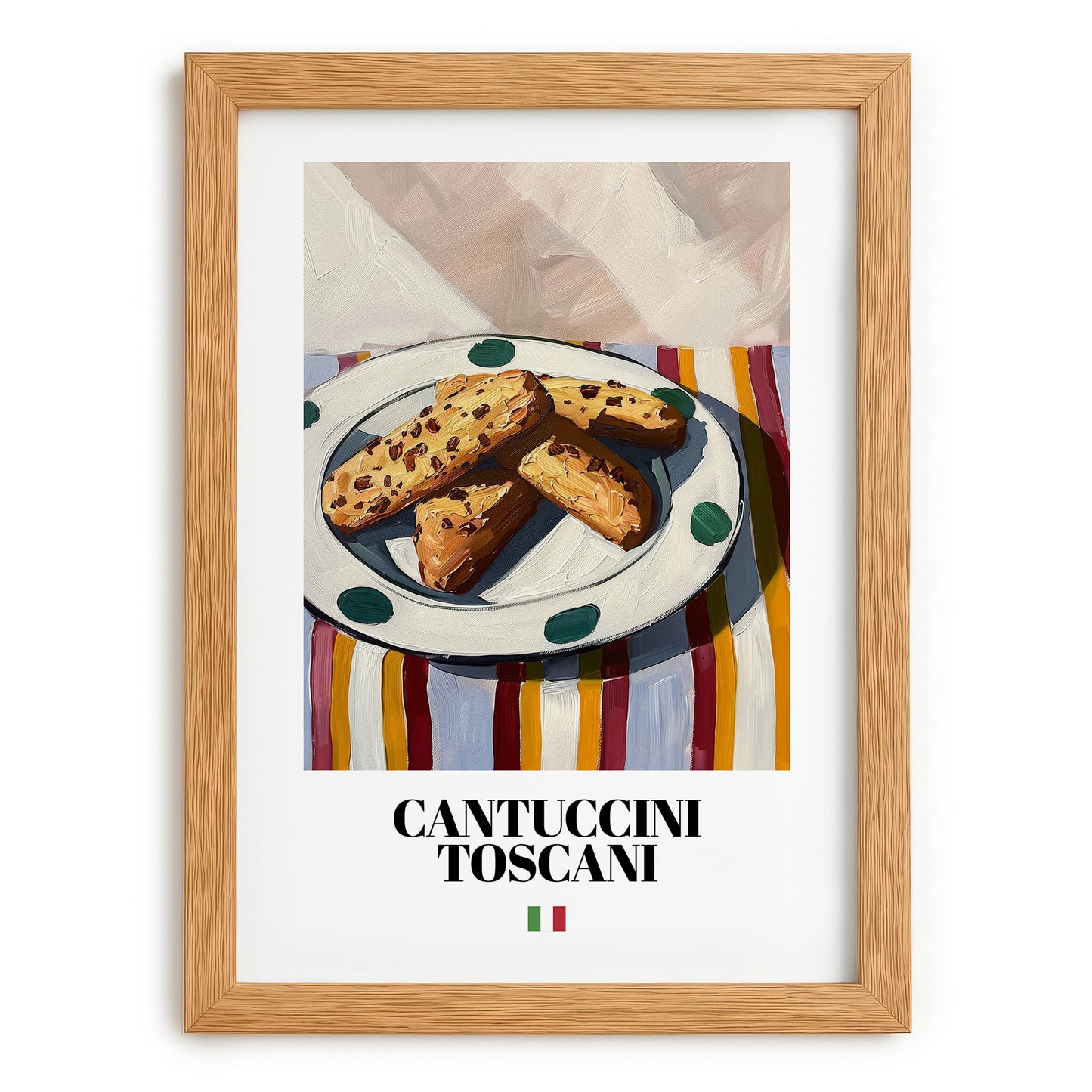 Cantuccini Toscani – Italian Biscuits Dish, Restaurant Art, set in oak frame