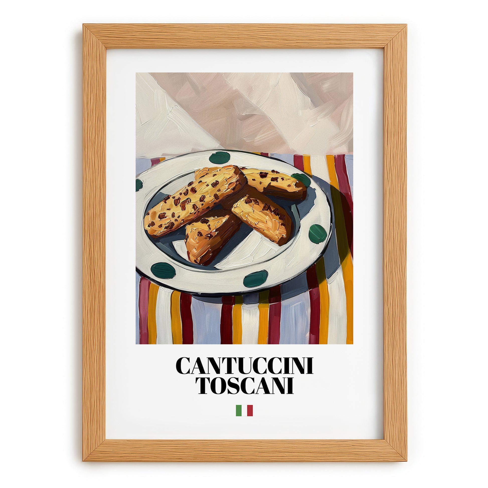 Cantuccini Toscani – Italian Biscuits Dish, Restaurant Art, set in oak frame