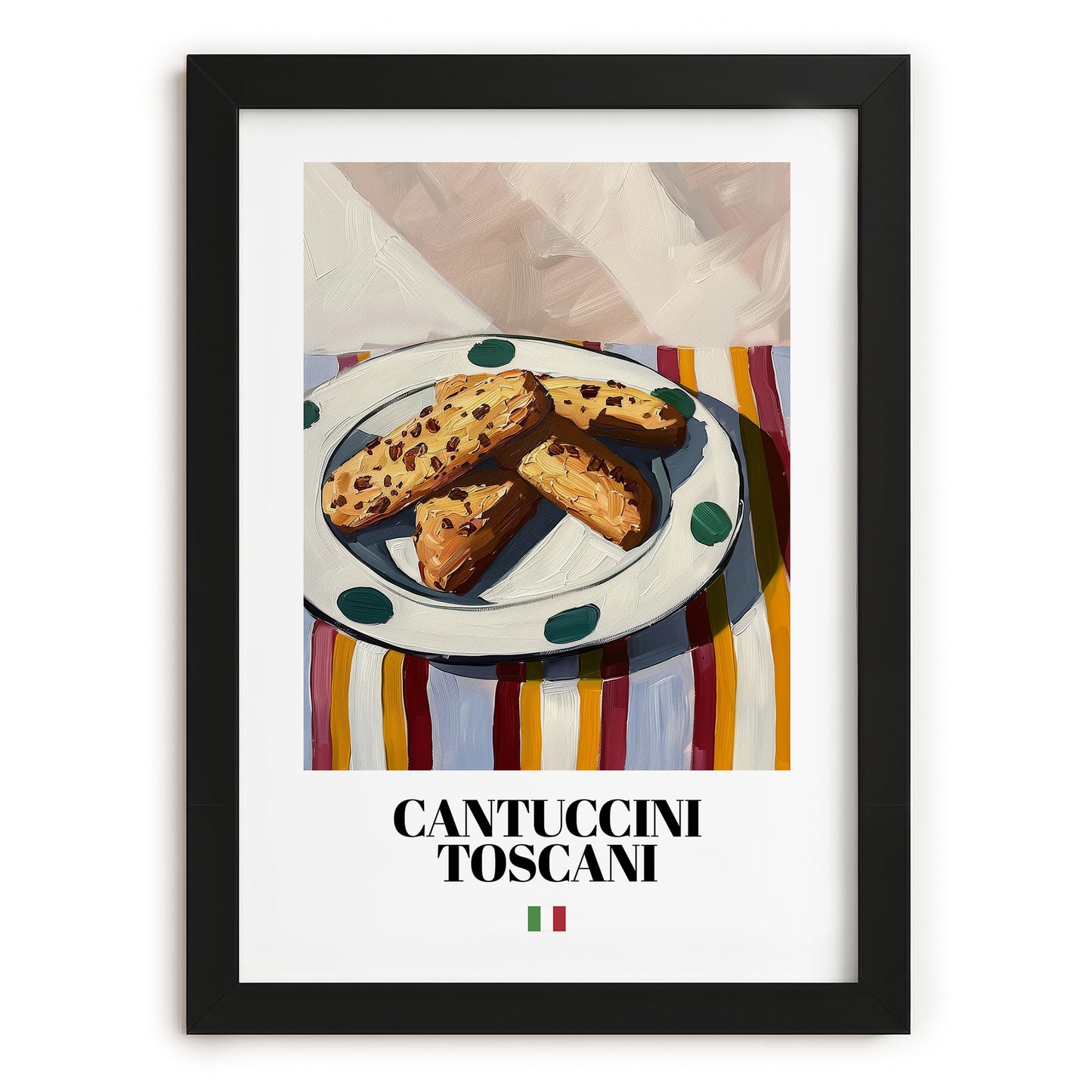 Cantuccini Toscani – Italian Biscuits Dish, Restaurant Art, in sleek black frame