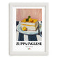 Zuppa Inglese – Italian Dessert Dish, Fine Dining Restaurant Print, placed in minimal white frame