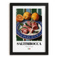 Saltimbocca – Italian Meat Dish, Fine Dining Restaurant Painting, in sleek black frame