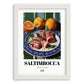 Saltimbocca – Italian Meat Dish, Fine Dining Restaurant Painting, placed in minimal white frame