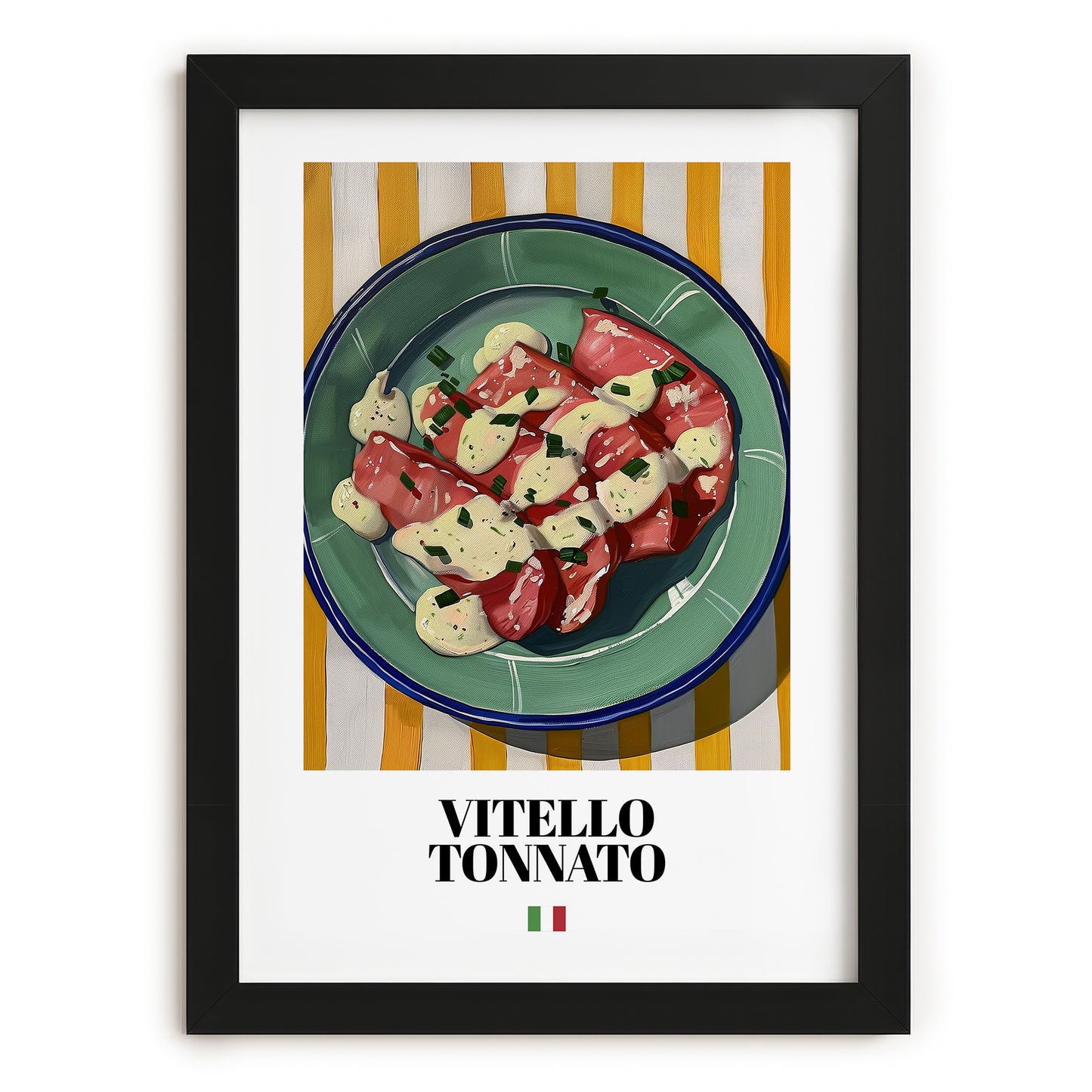 Vitello Tonnato – Italian Meat Dish, Restaurant Poster, in sleek black frame