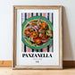 Panzanella – Italian Salad Dish, Café Print, in wooden frame leaning on the floor